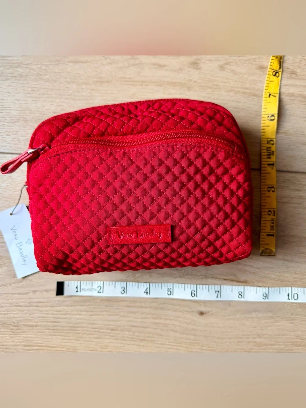 Vera Bradley Red Quilted Cosmetic Makeup Bag NWT